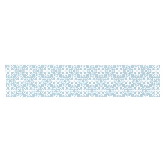 Frans Fleur de Lys Pattern Blue Korte Tafelloper (Horizontaal)