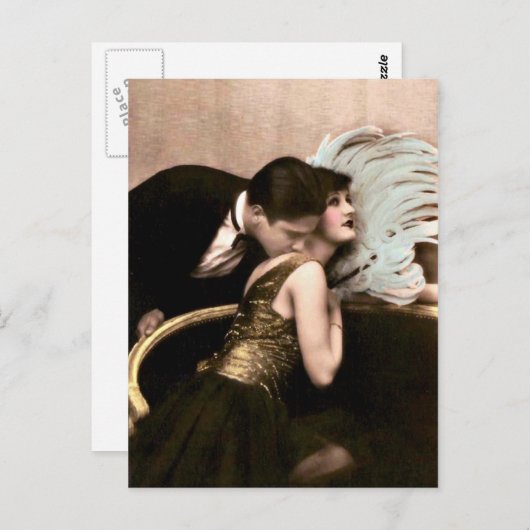 Frans Flirt -  romantisch Briefkaart (Voorkant / Achterkant)