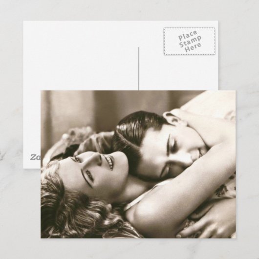 Frans Flirt - Romantische Vintage Briefkaart (Voorkant / Achterkant)
