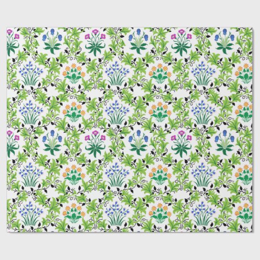 Frans Floral en Leaf Cadeaupapier (Vlak)