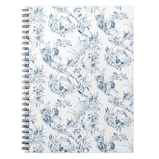 Frans Floral Fantasy Toile-Black Notitieboek (Voorkant)