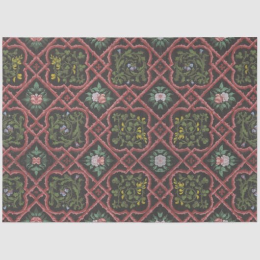 Frans Floral Trellis Wallpaper ontkoppeling Tissuepapier (Voorkant)