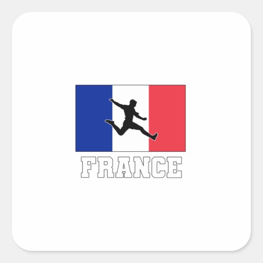 Frans Football Voetbalteam Vierkante Sticker (Voorkant)