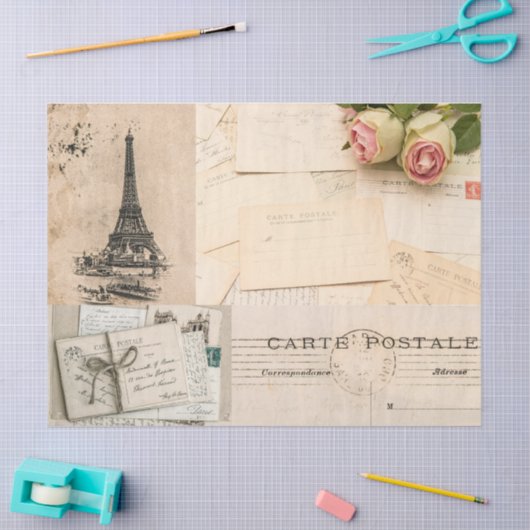  Frans Frankrijk ontkoppeling Rustic Decoupaging Tissuepapier (Craft)