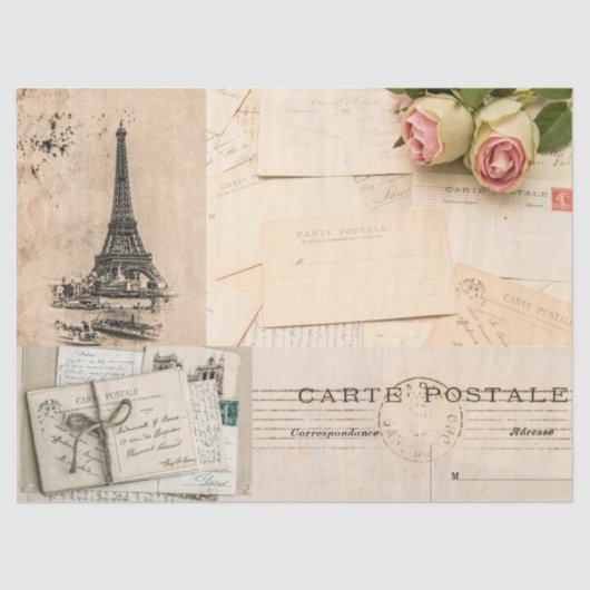  Frans Frankrijk ontkoppeling Rustic Decoupaging Tissuepapier (Voorkant)