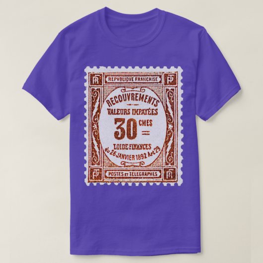 frans frankrijk postzegel ontwerp t-shirt (Design voorkant)