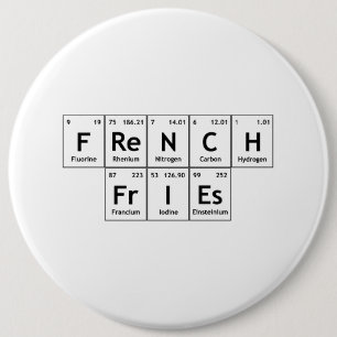 Frans FrIEs Chemistry Periodic Table Word Element Ronde Button 6,0 Cm