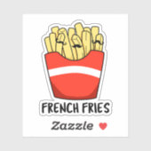 Frans Fries Funny Fast Food Pun Sticker (Vel)