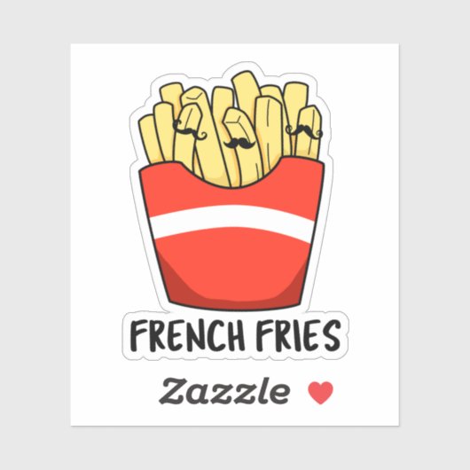 Frans Fries Funny Fast Food Pun Sticker (Vel)