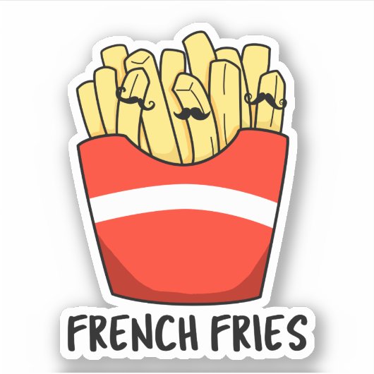 Frans Fries Funny Fast Food Pun Sticker (Voorkant)