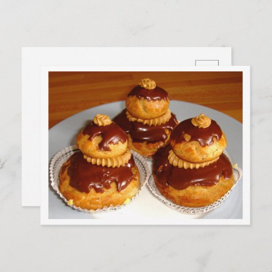 Frans gebak Choux Bun Foto Briefkaart (Voorkant / Achterkant)