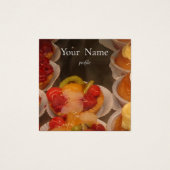 Frans gebakje vierkante visitekaartjes (Voorkant)