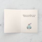 Frans Gefeliciteerd met Wedding Day Blue Car Kaart (Binnen)