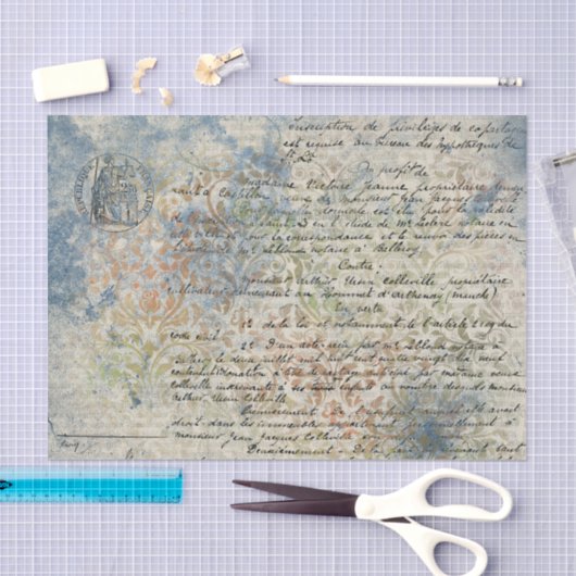 Frans Geïnspireerd pastel BlueTissue Paper Tissuepapier (Craft)