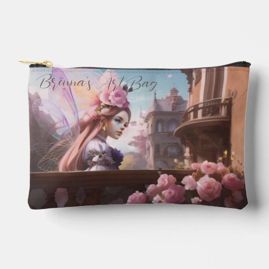 Frans geïnspireerd roze Waterverf Accessoires tas (Voorkant)