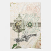 Frans Geïnspireerd Shabby Chic Bird Cage Theedoek (Verticaal)