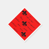 Frans Geïnspireerd zwart op Red Napkins Servetten (Hoek)