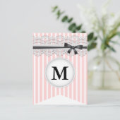 Frans geïnspireerde Chic Lace Bunting Banner Post  Briefkaart (Staand voorkant)