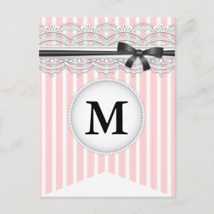 Frans geïnspireerde Chic Lace Bunting Banner Post  Briefkaart