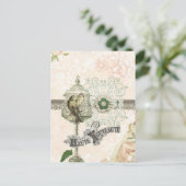 Frans geïnspireerde Shabby Chic Bird Cage Briefkaart (Staand voorkant)