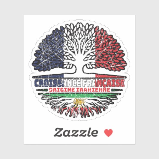 Frans geteeld, Iraanse wortels – Leeuw en Zon Sticker (Vel)
