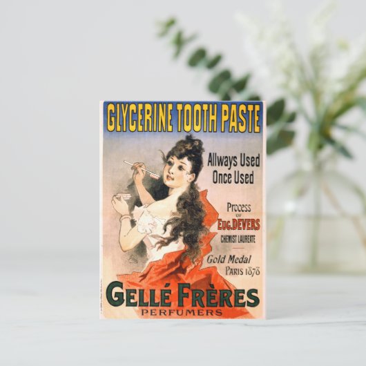 Frans Glycerin Tooth Paste Advertisement Briefkaart (Staand voorkant)