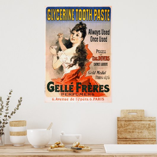 Frans Glycerin Tooth Paste Advertisement Poster (Keuken)