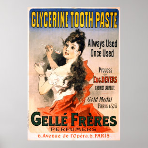Frans Glycerin Tooth Paste Advertisement Poster