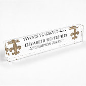 Frans Gold Fleur de Lis Naambordje