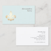 Frans Gold Leaf Fleur de Lis Light Blue Visitekaartje (Voorkant / Achterkant)