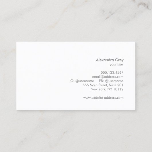 Frans Gold Leaf Fleur de Lis Light Blue Visitekaartje (Achterkant)