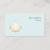 Frans Gold Leaf Fleur de Lis Light Blue Visitekaartje (Voorkant)