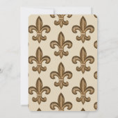 Frans Golden Fleur de Lis Neutral Baby shower Kaart (Achterkant)