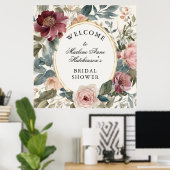 Frans Goud Bloemen Elegante Vrijgezellenfeest Thee Poster (Thuiskantoor)