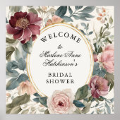 Frans Goud Bloemen Elegante Vrijgezellenfeest Thee Poster (Voorkant)