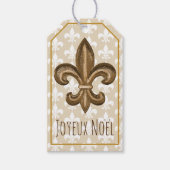 Frans Gouden Fleur de Lis Joyeaux Noel Cadeaulabel (Voorkant)