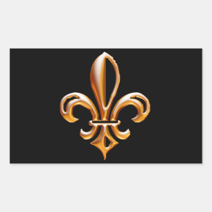 Frans Gouden Fleur de Lis Rechthoekige Sticker