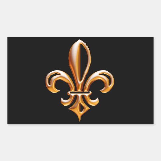 Frans Gouden Fleur de Lis Rechthoekige Sticker (Voorkant)