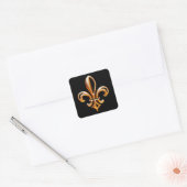 Frans Gouden Fleur de Lis Vierkante Sticker (Envelop)