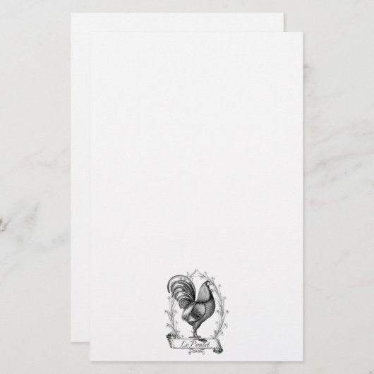 Frans  Grain Sack Poulet Design Briefpapier (Voorkant / Achterkant)