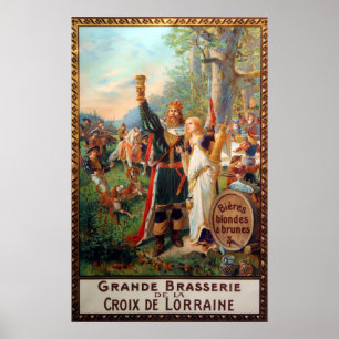  Frans grande Brasserie Beer Advertisement Poster