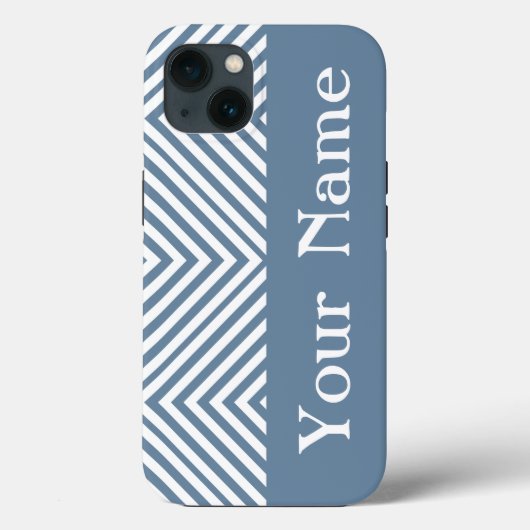 Frans Gray Diamond Chevron met naam @ Emporiomoffa Case-Mate iPhone Case (Achterkant)