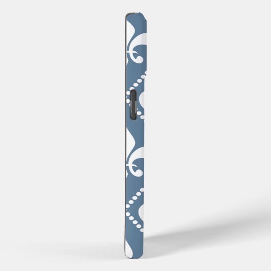 Frans Grijs Fleur de Lis w / monogram Case-Mate iPhone Case (Achterkant / Rechts)