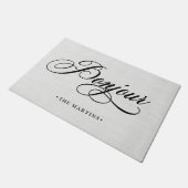 Frans grijs linnenzoekscript | Bonjour Deurmat (Schuin)