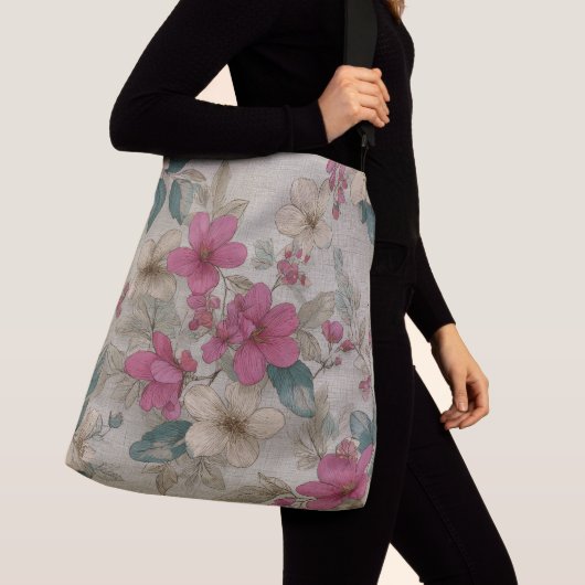 Frans grijs patroon crossbody tas (Dichtbij)