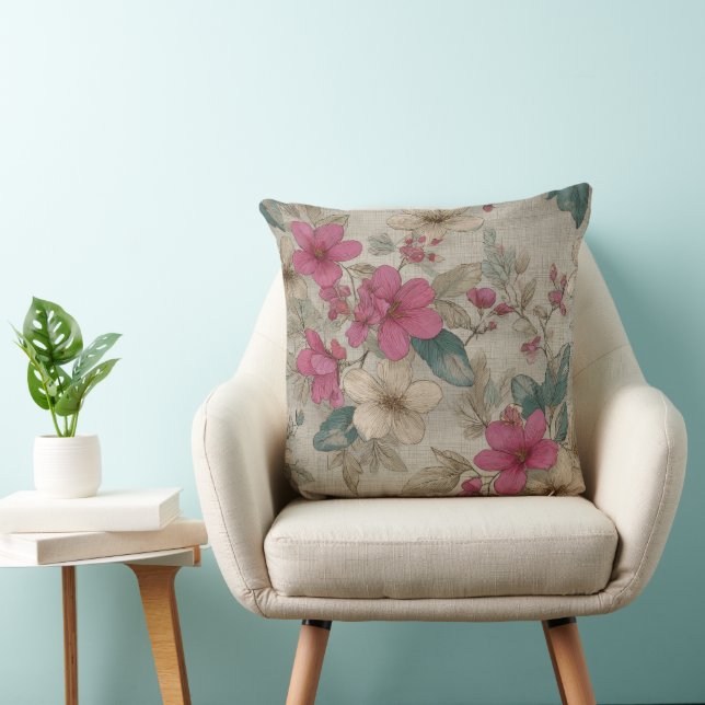 Frans grijs patroon kussen (Stoel)