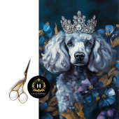 Frans grijs poedel portret decoupage tissuepapier