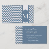 Frans Grijze Elegant Chevron Monogram Visitekaartj Visitekaartje (Voorkant / Achterkant)