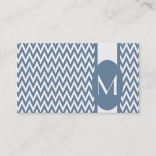 Frans Grijze Elegant Chevron Monogram Visitekaartj Visitekaartje