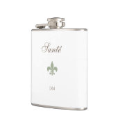 Frans Groen Fleur de Lis Santé Monogram Bruiloft Heupfles (Links)